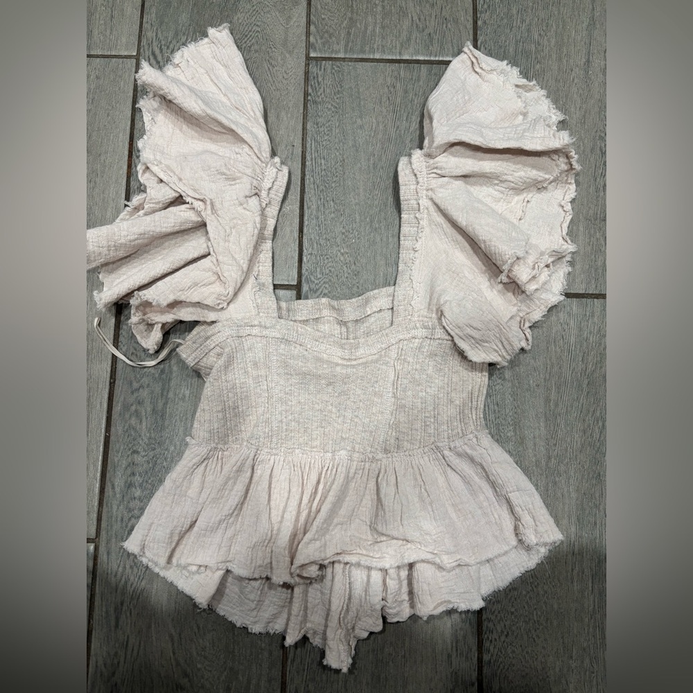 Free People Dreaming Top in Oatmeal Size XS - Picture 6 of 6